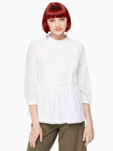 lace inset flounce top