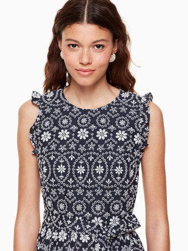 eyelet wrap dress