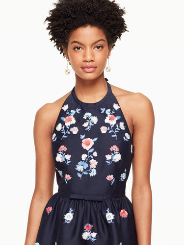 pom embroidered dress