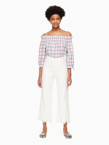 madras off shoulder top