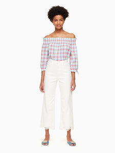 madras off shoulder top