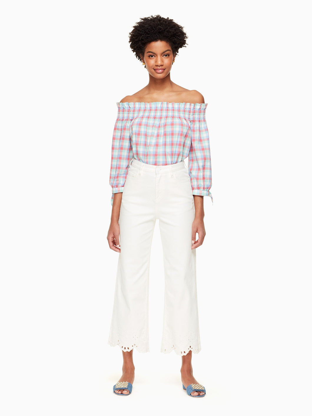 madras off shoulder top