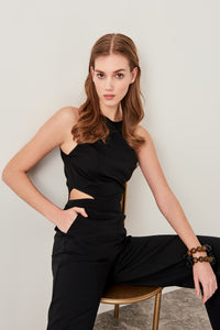 Trendyol Black Waist Decolletage Jumpsuits TWOSS19LJ0139