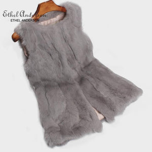 Fur Vest Women Rabbit Fur Vest Real Fur Coats For Women Fur Vest Gilet Woman Coat Outwear gilet chalecos mujer lapin sans manche