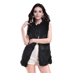 Fur Vest Women Rabbit Fur Vest Real Fur Coats For Women Fur Vest Gilet Woman Coat Outwear gilet chalecos mujer lapin sans manche