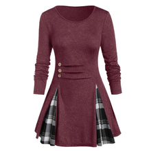 Load image into Gallery viewer, Womail Shirt Women Autumn Winter Long Sleeve Tartan Tunic Pullover Tops Irregular Plaid Print Pullover Blusas Feminina Plus Size