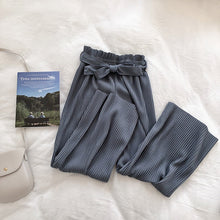 Load image into Gallery viewer, New 2019 Korean Women Wide Leg Pants Loose High Waist Solid Pants Casual Vertical Soft Pleated Pant Trousers Femme