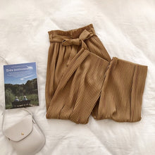 Load image into Gallery viewer, New 2019 Korean Women Wide Leg Pants Loose High Waist Solid Pants Casual Vertical Soft Pleated Pant Trousers Femme