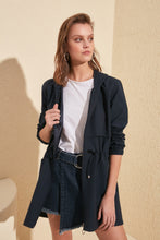 Load image into Gallery viewer, Trendyol Hooded Articulated Shirred Trench TWOSS20TR0002