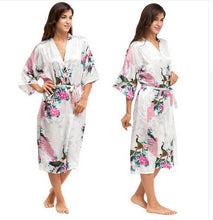 Load image into Gallery viewer, Silk Kimono Robe Bathrobe Women Satin Robe Silk Robes Night Sexy Robes Night Grow For Bridesmaid Summer Plus SizeS-XXXL 010412