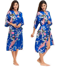 Load image into Gallery viewer, Silk Kimono Robe Bathrobe Women Satin Robe Silk Robes Night Sexy Robes Night Grow For Bridesmaid Summer Plus SizeS-XXXL 010412