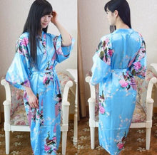 Load image into Gallery viewer, Silk Kimono Robe Bathrobe Women Satin Robe Silk Robes Night Sexy Robes Night Grow For Bridesmaid Summer Plus SizeS-XXXL 010412