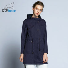 Load image into Gallery viewer, ICEbear 2019  New Arrival Autumn Trench Coat Solid Color Woman Fashion Slim Coats O-Neck Collar Autumn Trench Coat B17G123D