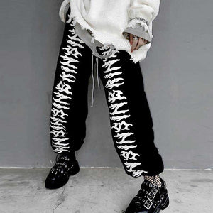 NiceMix Elastic Waistband Loose Harem Embroidery Tie Dye Contrast Jogger Pant Women Man Streetwear Korean Harajuku Punk Hip Hop