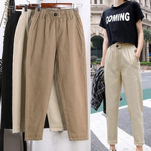 画像をギャラリービューアに読み込む, Beige High waist Casual Pants Women loose Spring Autumn 2019 New Women&#39;s Korean slim Harem pants Plus Size Nine pants 3XL F279