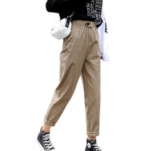 画像をギャラリービューアに読み込む, Beige High waist Casual Pants Women loose Spring Autumn 2019 New Women&#39;s Korean slim Harem pants Plus Size Nine pants 3XL F279