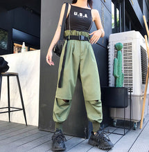 Load image into Gallery viewer, Hot Big Pockets Cargo pants women High Waist Loose Streetwear pants Baggy Tactical Trouser hip hop high quality joggers pants