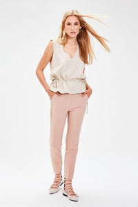 Trendyol Pomegranate Flower Basic Casual Trouser Ankle Pencil Slim Fit Pants TWOSS19ST0038