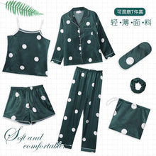 Load image into Gallery viewer, Sleepwear 7 Pieces Pyjama Set 2019 Women Autumn Winter Sexy Pajamas Sets Sleep Suits Soft Sweet Cute Nightwear Gift Home Clothes