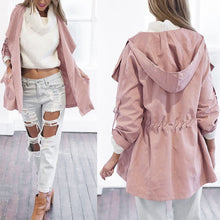 Load image into Gallery viewer, Female Women Jacket Feminine Fashion Autumn Winte Medium Long Section Hooded Light Windbreaker Coat Women Ropa Mujer*/