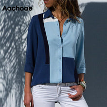 Load image into Gallery viewer, Women Blouses 2020 Fashion Long Sleeve Turn Down Collar Office Shirt Leisure Blouse Shirt Casual Tops Plus Size Blusas Femininas