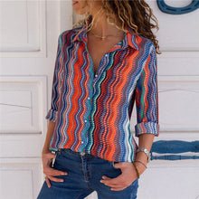 Load image into Gallery viewer, Women Blouses 2020 Fashion Long Sleeve Turn Down Collar Office Shirt Leisure Blouse Shirt Casual Tops Plus Size Blusas Femininas