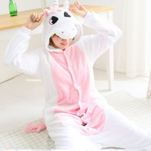 Load image into Gallery viewer, Women Kigurumi Unicorn Pajamas Sets Flannel Cute Animal Pajamas kits Women Winter unicornio Nightie Pyjamas Sleepwear Homewear