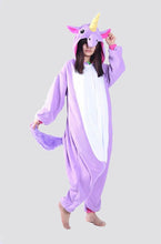 Load image into Gallery viewer, New Winter Women Men Unisex Adult Cute Cartoon Onesie Animal Pajamas unicornio Unicorn Stitch Kigurumi Flannel Nightie Sleepwear