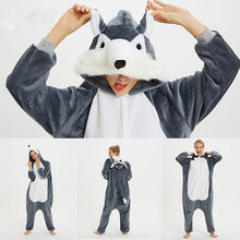 Load image into Gallery viewer, New Winter Women Men Unisex Adult Cute Cartoon Onesie Animal Pajamas unicornio Unicorn Stitch Kigurumi Flannel Nightie Sleepwear