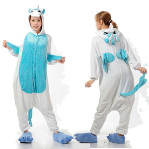 New Winter Women Men Unisex Adult Cute Cartoon Onesie Animal Pajamas unicornio Unicorn Stitch Kigurumi Flannel Nightie Sleepwear