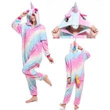 Load image into Gallery viewer, New Winter Women Men Unisex Adult Cute Cartoon Onesie Animal Pajamas unicornio Unicorn Stitch Kigurumi Flannel Nightie Sleepwear