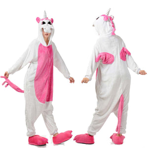 New Winter Women Men Unisex Adult Cute Cartoon Onesie Animal Pajamas unicornio Unicorn Stitch Kigurumi Flannel Nightie Sleepwear