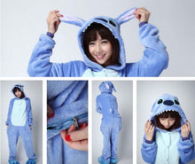 Load image into Gallery viewer, New Winter Women Men Unisex Adult Cute Cartoon Onesie Animal Pajamas unicornio Unicorn Stitch Kigurumi Flannel Nightie Sleepwear