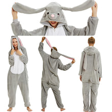 Load image into Gallery viewer, New Winter Women Men Unisex Adult Cute Cartoon Onesie Animal Pajamas unicornio Unicorn Stitch Kigurumi Flannel Nightie Sleepwear