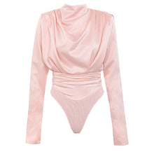 Load image into Gallery viewer, Artsu Elegant Satin Pink Blouse Long Sleeve Bodysuits Tops Women 2020 Spring New Romper Mujer Ladies Cute Shirts ASJU60703