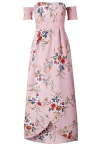 NEDEINS 2020 Frauen Sexy floral Kleid Sommer Split Maxi Strand Sommerkleid Off Backless Kleid Boho Lange Kleider Vestidos Femme