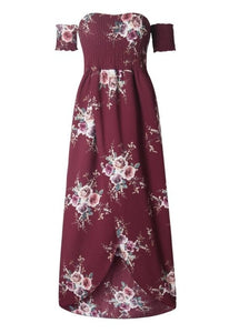 NEDEINS 2020 Frauen Sexy floral Kleid Sommer Split Maxi Strand Sommerkleid Off Backless Kleid Boho Lange Kleider Vestidos Femme