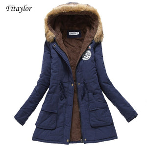 new winter military coats women cotton wadded hooded jacket medium-long casual parka thickness plus size XXXL quilt snow outwear