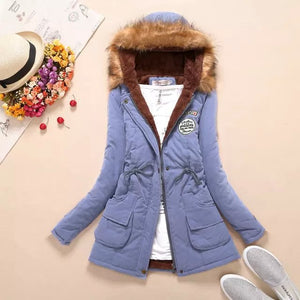 new winter military coats women cotton wadded hooded jacket medium-long casual parka thickness plus size XXXL quilt snow outwear