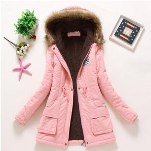 new winter military coats women cotton wadded hooded jacket medium-long casual parka thickness plus size XXXL quilt snow outwear