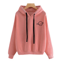 Load image into Gallery viewer, Adisputent 2020 Women Hoodies Casual Planet Print Solid Color Loose Drawstring Sweatshirt Fashion Long Sleeve Hooded Female Tops