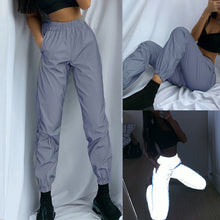 Load image into Gallery viewer, Women Sweatpant flash Reflective Pants Joggers Hip Hop Dance Show Party Night Jogger Baggy Trousers Plus Size odblaskowe spodnie