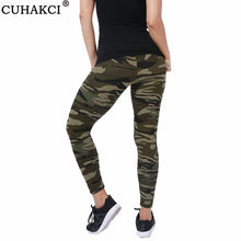 Load image into Gallery viewer, CUHAKCI Women Camouflage Leggings Fitness Military Army Green Leggings Workout Pants Sporter Skinny Adventure Leggins